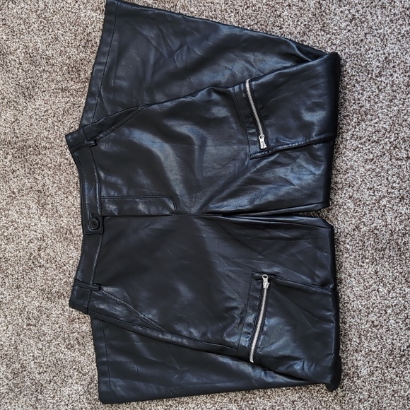 Anthropologie Avec Les Filles High Rise Faux Leather Cargo Pants Size Small-Med - Picture 2 of 10